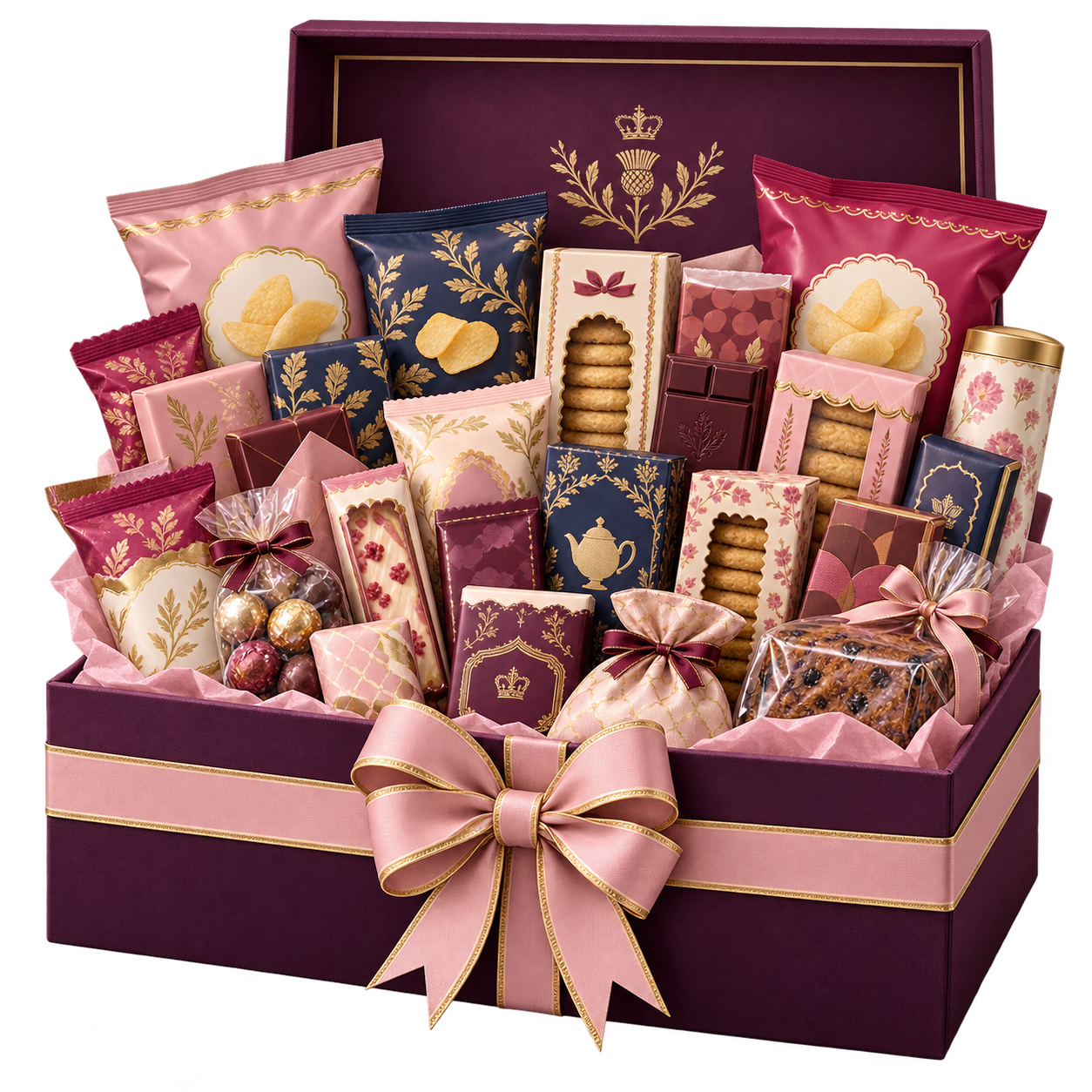 3D view of the Grand Celebration box and its snack selection